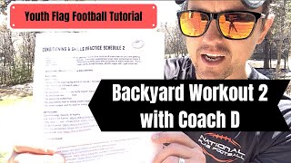 Youth Flag Football Drills  AtHome Workout FULL  Fun conditioning drills for flag football [upl. by Ahsiad]