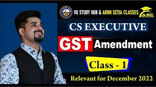 GST Amendment Class  1  December 2022  CA Vivek Gaba [upl. by Enisamoht]