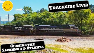 Chasing NS1065 Heritage Locomotive the Savannah and Atlanta at Bootleggers Crossing railfan [upl. by Ardrey872]