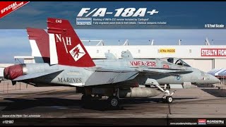 Academy  USMC FA18A Hornet  132 Scale Model  In Box Review [upl. by Carole801]