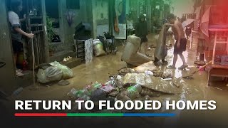 Manila residents return home after heavy downpour from typhoon Carina  ABSCBN News [upl. by Nylirek]