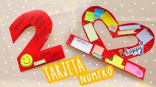 Tarjeta en forma de numero  para novio ♥♥ [upl. by Pesek]