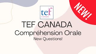 TEF Canada  Comprehension Orale October 2024 new test CO  New Questions [upl. by Esdnyl207]