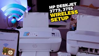 HP DESKJET 3772 3755 Wireless WIFI  SETUP Install Ink HP DESKJET 3772 [upl. by Gare315]