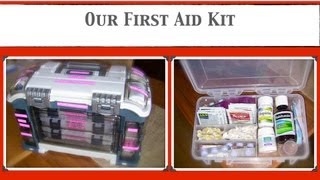 Are You Ready Our First Aid Kit  Emergency Preparedness how to organize [upl. by Yelrihs]