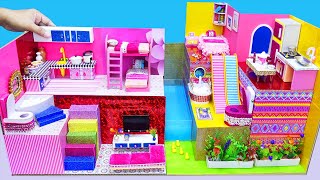 DIY maison miniature en carton 51  ❤💖 construire un manoir plein de meubles pour 2 familles [upl. by Doone]