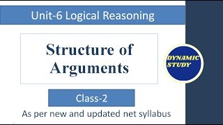 Structure Of Arguments  Class2  Unit6 Logical Reasoning [upl. by Marfe]