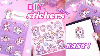 How to Make Stickers DIY paper Stickers  Handmade Stickers  Homemade Stickers  DIY Sticker Sheet [upl. by Rame602]