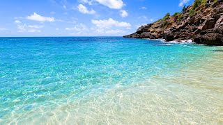 Tropical Beach Ambience 3 Hours of Peaceful Ocean Waves 4K Video [upl. by Gerome]