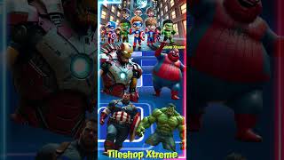 Team Avengers Part 9 Ironman 🆚 Spiderman 🆚 Captain America 🆚 Hulk Monster coffindance tileshop [upl. by Dammahum]