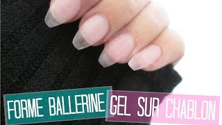 TUTO Forme Ballerine courte en Gel sur Chablon  Melissa Easy Nails [upl. by Areis]