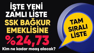 Temmuz 2024  Tam sıralı maaş tablosu  Ssk Bağkur emeklisi ne kadar maaş alacak [upl. by Esinrahs]