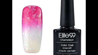 Elite99 Thermal Temperature Colour Changing Gel Nail Polish Tutorial [upl. by Htrag]