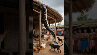 Python vs dog in village 😱  python attack  python snake dog shorts [upl. by Nabois901]