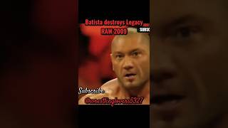 Batista destroys Legacy RAW 2009  Batista vs Randy Orton RAW 2009 wwe shorts wweraw batista [upl. by Maressa567]