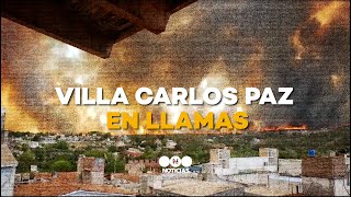 VILLA CARLOS PAZ EN LLAMAS el fuego alcanzó viviendas y hay evacuados  Telefe Noticias [upl. by Melak]