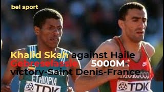 Khalid Skah against Haile Gebreselassie 5000M victorySaint DenisFrance [upl. by Mosier]