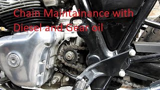 RE InterceptorGT650 Chain Cleaning and Lubrication  Motorcycle chain cleaning [upl. by Ahsimot]