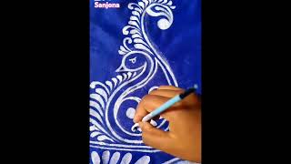 Handprinted saree design design handprint handprintedsaree fabricdesign [upl. by Arim]