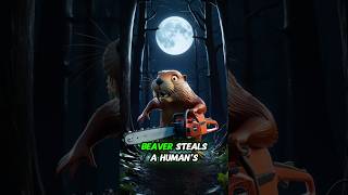 Beaver Steals Chainsaw and Gets Ultimate Revenge on Humans shorts ChainsawBeaver StoryTime [upl. by Artemahs311]