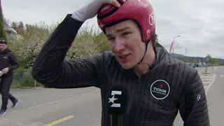 Arthur Kluckers  Interview at the finish  Stage 3  Tour de Romandie 2024 [upl. by Ahsino]