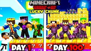 100 Days on ONE LUCKY CHUNK in Hardcore Minecraft 😰 [upl. by Kirsteni]