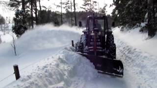 Valmet 455 snöröjning med Ilsbo snöslunga [upl. by Furtek]