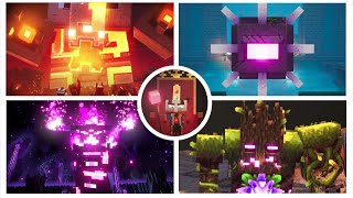 Minecraft Dungeons All Bosses and Minibosses  Cutscenes amp Endings Luminous Night No Commentary [upl. by Keyek]