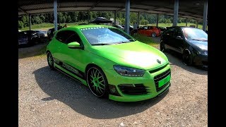 VW Volkswagen Scirocco III the Iroc 3 Rieger body kit lowered green tuning show car walkaround K1211 [upl. by Ahsikal]