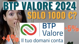 BTP VALORE 2024 Ha senso investire 1000 euro nel nuovo Buono Tesoro Poliennale [upl. by Messing]