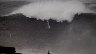 Maya Gabeira Wipeout at Nazaré  Billabong XXL Big Wave Awards 2014  Angle 1 [upl. by Keener]