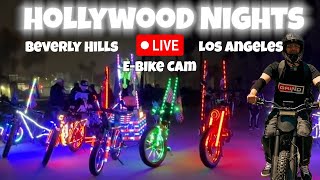 Live Hollywood nights to Beverly Hills lights with the Lit Riderz Ebike live streaming cam [upl. by Norrat]