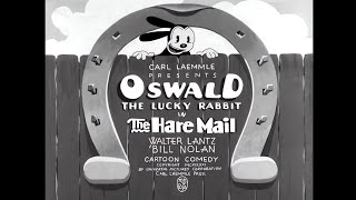 The hare mail 1931 Oswald The Lucky Rabbit Recreated titles [upl. by Maxy]