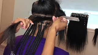 How To  knotless Box Braids  Parting Technique [upl. by Anihsat395]