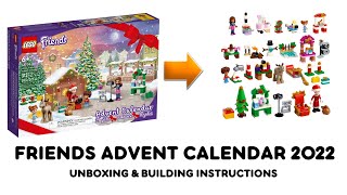 Friends Advent Calendar 2022 Unboxing and Building instructions Lego seasonal 41706 [upl. by Ennyletak784]