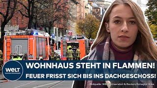 GROßBRAND IN BERLIN 14 Verletzte Wohnhaus steht bis zum Dachgeschoss in Flammen [upl. by Leith829]