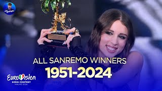 🇮🇹 Sanremo All Winners  Tutti i Vincitori 19512024 [upl. by Zinnes823]