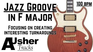 Jazz Groove IIV turnarounds Guitar Backing Track Jam in F major [upl. by Spindell70]