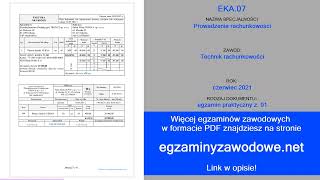 Egzamin zawodowy praktyczny z 01 EKA07 Prowadzenie rachunkowości czerwiec 2021 [upl. by Anreval1]