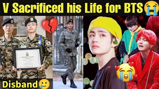 Finally BTS Sad Disband Story 😭 V Sacrificed His Life for BTS 💔 bts v taehyung kpop disband jk [upl. by Alleras]