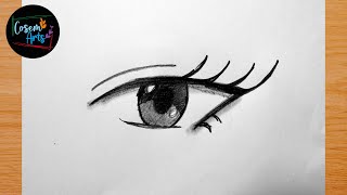 Anime Eye Drawings  How to draw anime eye easy [upl. by Inafit]