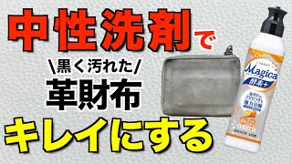 汚れた革財布を中性洗剤を使ってお手入れする方法と気をつけるべき点。 [upl. by Erodeht]