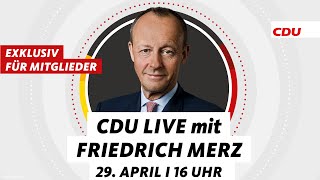 CDU Live mit Friedrich Merz [upl. by Eirrok]