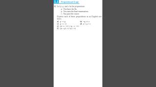 11 Propositional logic Q12 maths discretemaths logic proposition shorts youtubeshorts viral [upl. by Robbie]