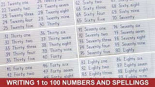 1 to 100 spelling in English  Writing one to hundred number names  1 se 100 tak spelling [upl. by Adnarem]