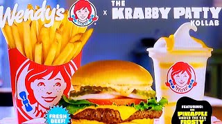 SPONGEBOB SQUAREPANTS WENDYS COMMERCIAL 2024  WENDYS KRABBY PATTY KOLLAB MEAL COMMERCIAL 2024 [upl. by Teagan]