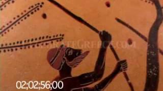 0691 Black figure amphora depicting olive tree olives harvest amp laborers [upl. by Assel]