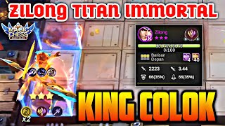 ZILONG TITAN IMMORTAL MODE STRONGEST❗SEKALI COLOK HILANG❗MAGIC CHESS MOBILE LEGENDS [upl. by Aicirtam]