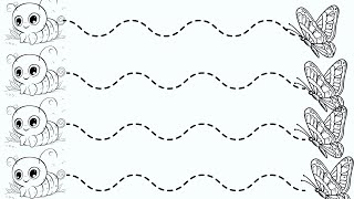 Basic lines 💫➿Spiral lines  Zigzag lines  Slanting lines for Preschoolers and nursery [upl. by Garbe]