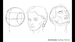 Cómo dibujar un rostro desde cualquier ángulo  Método de Andrew Loomis [upl. by Odnalra635]